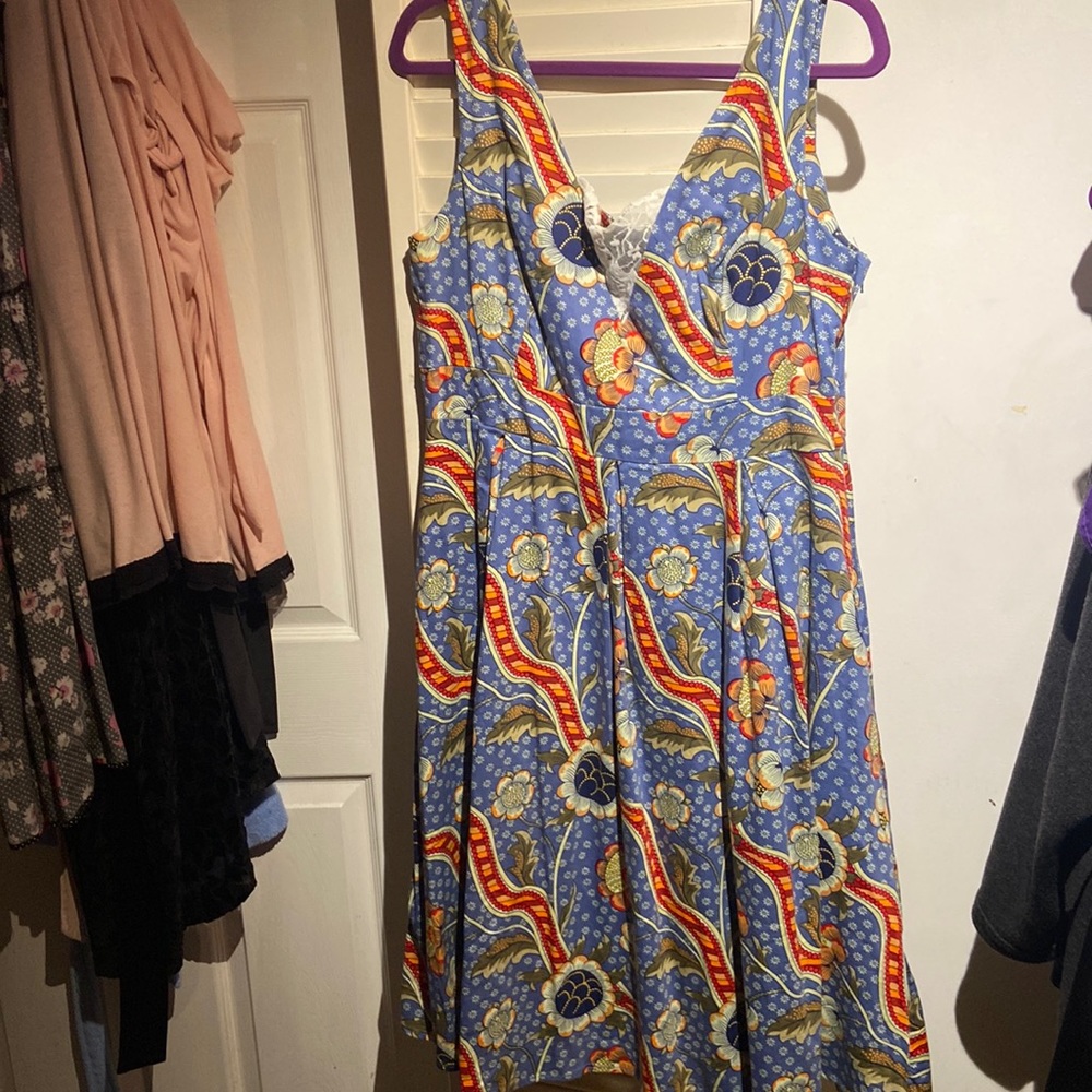 ModCloth below knee dress lace chest detail